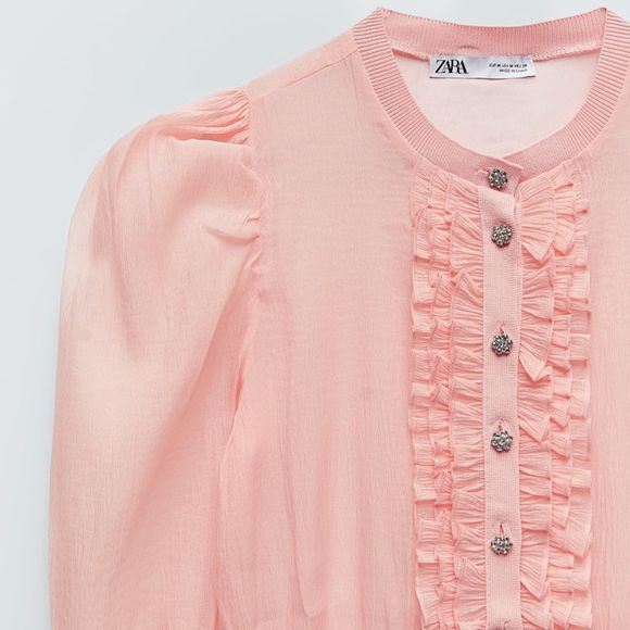 Zara Pink Ruffled Sweater - Picture 7 of 7